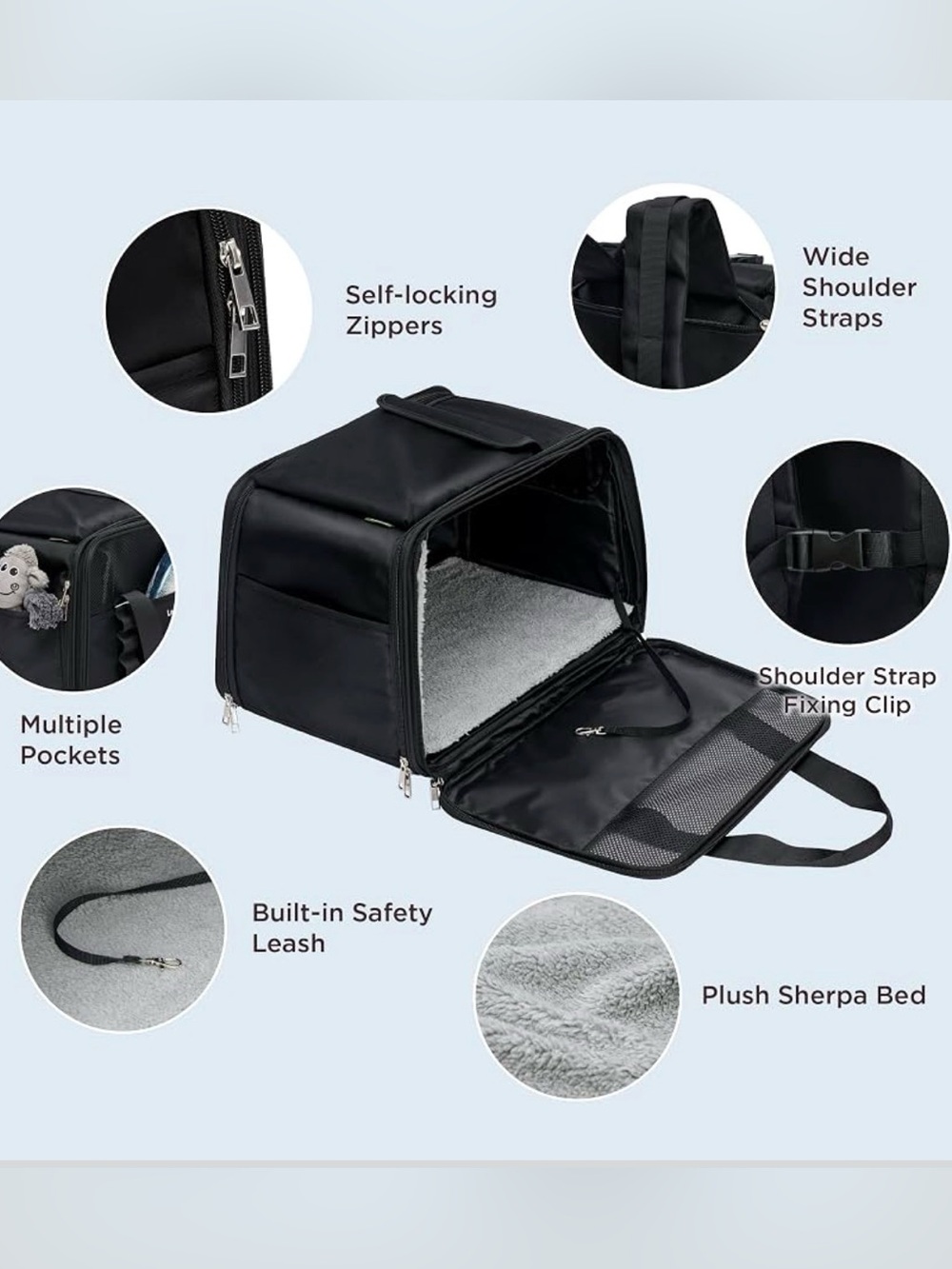 Lesure TSA Airline Approved Cat Carrier-2 in 1 Soft-Sided Pet Carrier Backpack. - Picture 6 of 11
